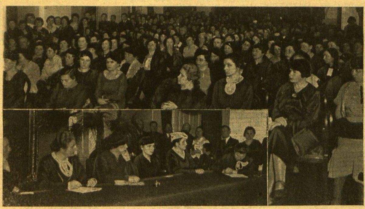 Inteligentės motinos teismas, Kaunas, 1936 m.  Mūsų kraštas, 1936 m. vasario 14 d.
